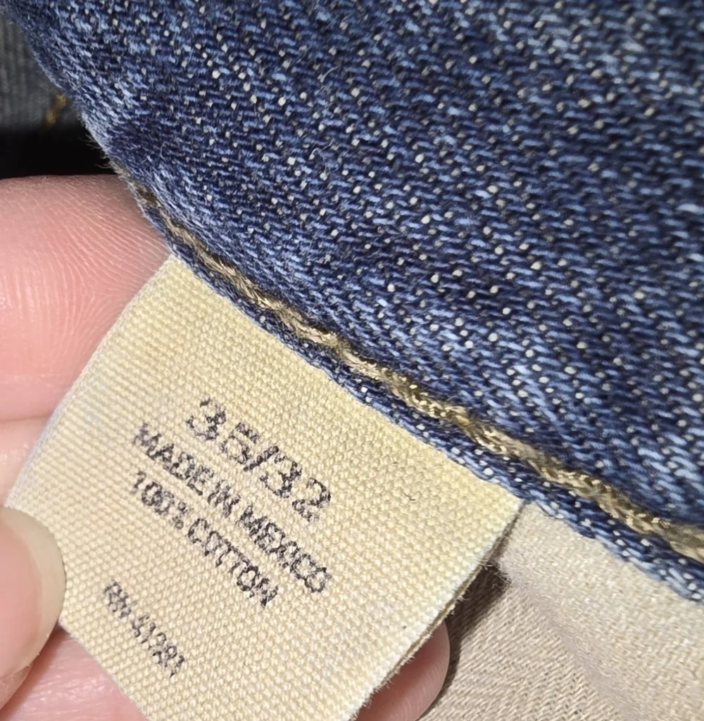 Polo Ralph Lauren Vintage Striaght Leg Denim Distressed Blue Jeans 35x32 35 X 32
